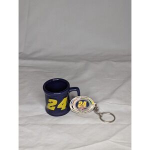 Mini Jeff Gordon Mug/Shot Glass And‎ Pewter Key Chain